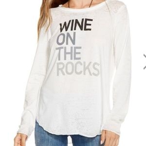 Chaser Tops - Chaser Wine Rocks Long Sleeve Knit Tee Chaser Tops - Chaser Wine Rocks Long Sleeve Knit Tee